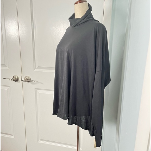 Eskandar black 100% prima cotton turtleneck top - Picture 8 of 11